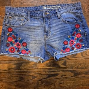 GAP, Women's, Sexy Boyfriend Shorts, Size 12, Color Blue, Red, Floral
